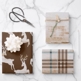 Hoja De Papel De Regalo Navidades de venado ruso