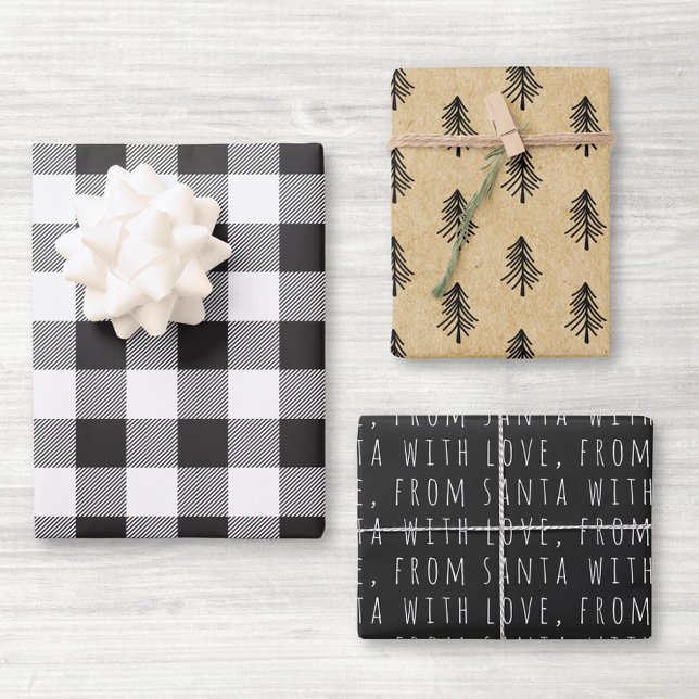 Hoja De Papel De Regalo Navidades de verificación de búfalo negro de Farmh (Subido por el creador)