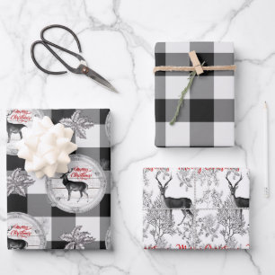 Hoja De Papel De Regalo Navidades de verificación de búfalos