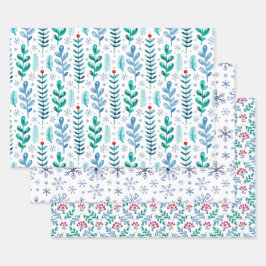 Hoja De Papel De Regalo Navidades de Woodland Winter Forest Berries