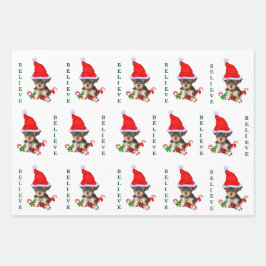 Hoja De Papel De Regalo Navidades de Yorkshire Terrier