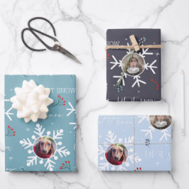 Hoja De Papel De Regalo Navidades "Dejen nevar" 2 Personalizados Foto Copo