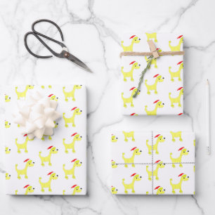Hoja De Papel De Regalo Navidades del caniche amarillo personalizado Posh 
