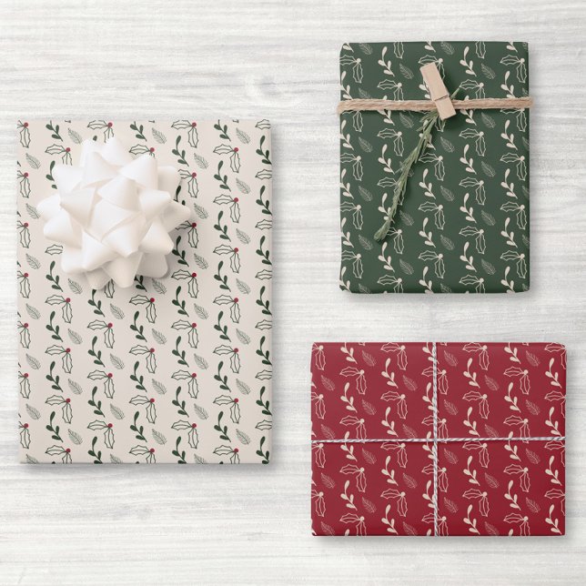 Hoja De Papel De Regalo Navidades del Foliage Rustic Holly Berry (Subido por el creador)