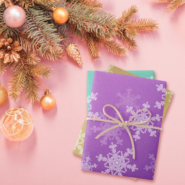 Hoja De Papel De Regalo Navidades del Golden Snowflakes con esmeralda mora (Subido por el creador)