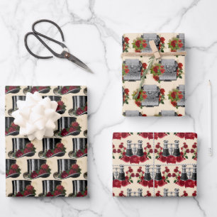 Hoja De Papel De Regalo Navidades del Gorra de máquina de escribir de Bin