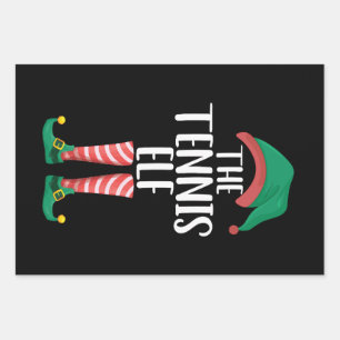 Hoja De Papel De Regalo Navidades del grupo familiar Tennis Elf Matching