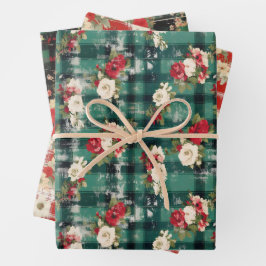 Hoja De Papel De Regalo Navidades del país sufren a las flores