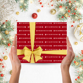 Hoja De Papel De Regalo Navidades del patrón de nombres de familia de colo