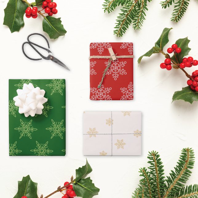 Hoja De Papel De Regalo Navidades del patrón de Snowflakes Homespun (Subido por el creador)