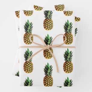 Hoja De Papel De Regalo Navidades del patrón fotográfico de la piña tropic
