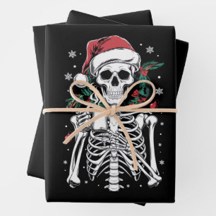 Hoja De Papel De Regalo Navidades del Skeleton muertos en regalo para los