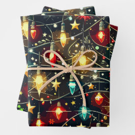 Hoja De Papel De Regalo Navidades Diseño Patrón 4 Hoja plana Set de 3