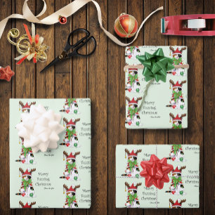 Hoja De Papel De Regalo Navidades divertidos Calico Cat