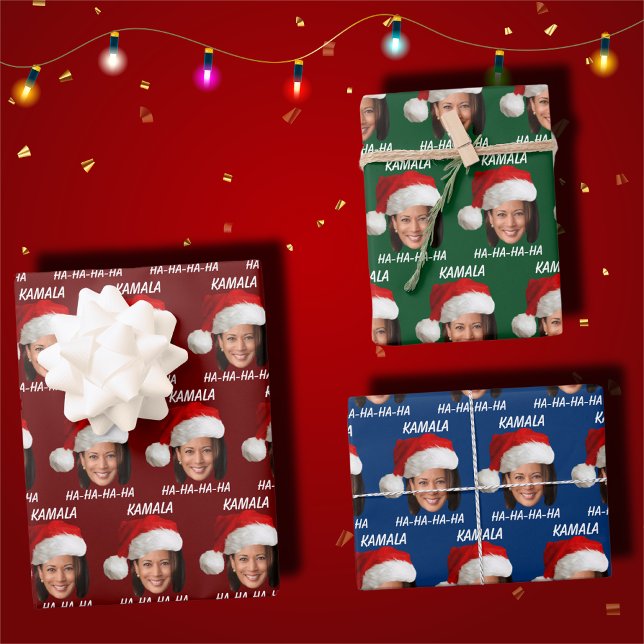 Hoja De Papel De Regalo Navidades divertidos de Kamala Harris (Subido por el creador)