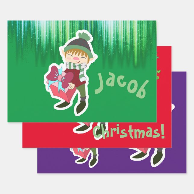 Hoja De Papel De Regalo Navidades Elf Personalizados (Set)