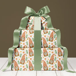 Hoja De Papel De Regalo Navidades Escandinavos de Acuarela Gnome Cute