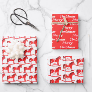 Hoja De Papel De Regalo Navidades escandinavos Personalizado de caballos r