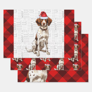 Hoja De Papel De Regalo Navidades españoles de Bretaña perro rojo búfalo t