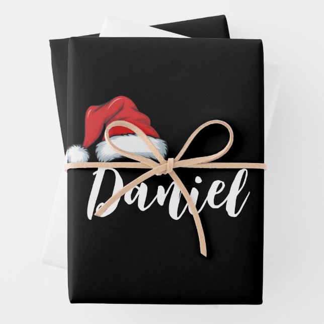 Hoja De Papel De Regalo Navidades familiares coincidentes Nombre personali (In situ)