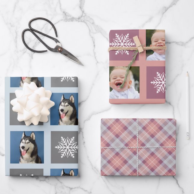 Hoja De Papel De Regalo Navidades favoritos de copo de nieve 2 foto. (Anverso)