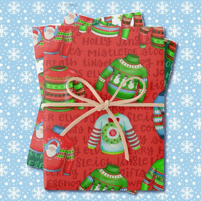 Hoja De Papel De Regalo Navidades feos sudan en rojo y verde 3 (Subido por el creador)