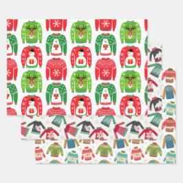 Hoja De Papel De Regalo Navidades feos Sweater Bundle: Multicolor