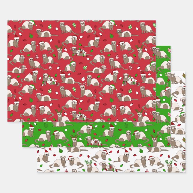 Hoja De Papel De Regalo Navidades Ferret Wraping Paper Sheets (Set)