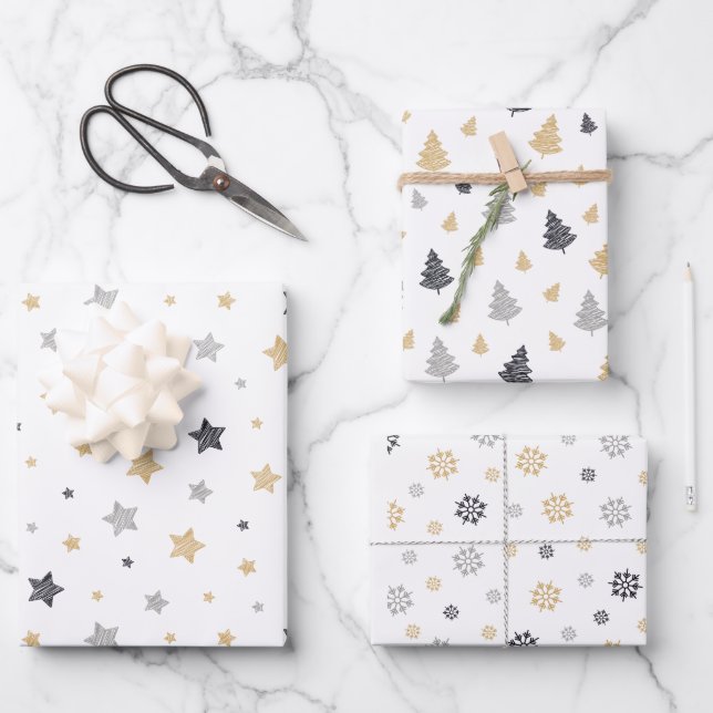 Hoja De Papel De Regalo Navidades Festimes Doodles (Anverso)