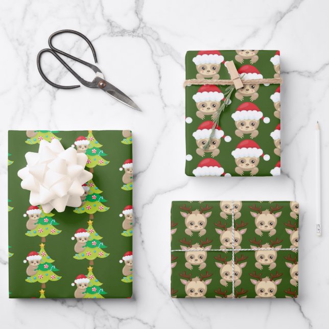 Hoja De Papel De Regalo Navidades festividades con lodo (Anverso)