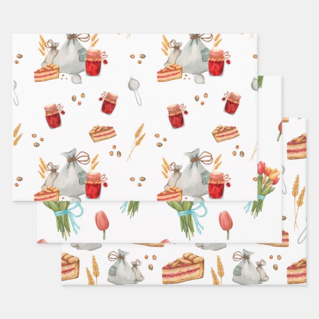 Hoja De Papel De Regalo Navidades festivos Retas y Bebidas de vacaciones (Set)