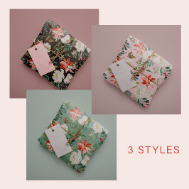 Hoja De Papel De Regalo Navidades florales estacionales acuáticos elegante