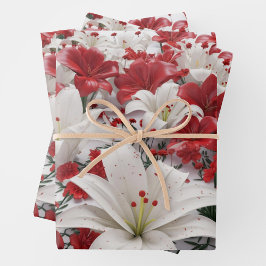 Hoja De Papel De Regalo Navidades Flores