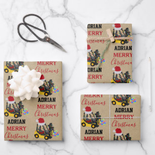 Hoja De Papel De Regalo Navidades Forklift Truck Kraft