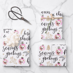 Hoja De Papel De Regalo Navidades fotográficos personalizados caligrafía d