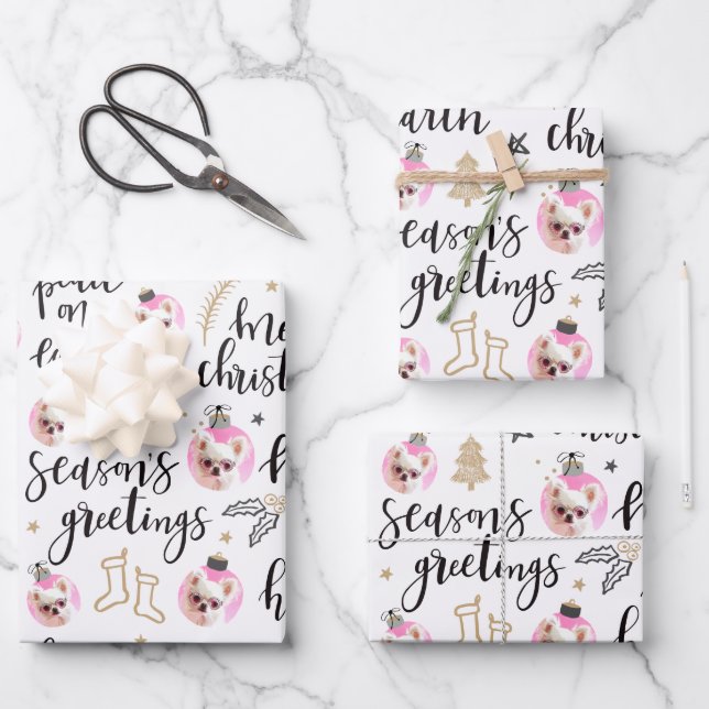 Hoja De Papel De Regalo Navidades fotográficos personalizados caligrafía d (Anverso)