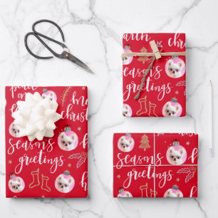 Hoja De Papel De Regalo Navidades fotográficos personalizados caligrafía d