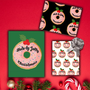 Hoja De Papel De Regalo Navidades Funny Donut Wreath Personaliza