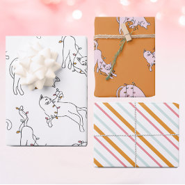 Hoja De Papel De Regalo Navidades gatos rosados ligeros