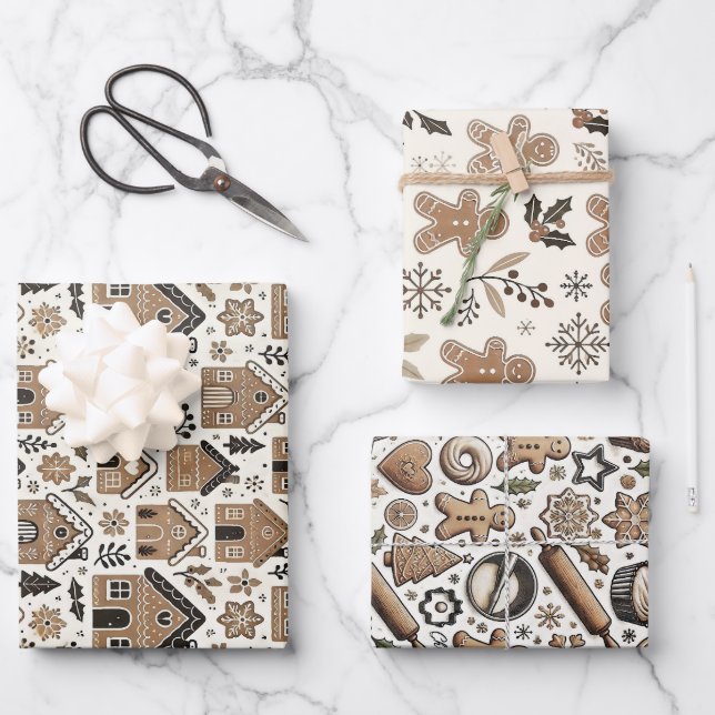 Hoja De Papel De Regalo Navidades Gingerbread Cookie