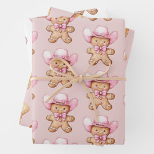 Hoja De Papel De Regalo Navidades Gingerbread Cowgirl