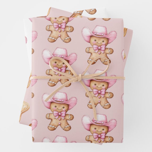 Hoja De Papel De Regalo Navidades Gingerbread Cowgirl (In situ)