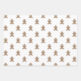 Hoja De Papel De Regalo Navidades Gingerbread Reindeer Candy Rojo