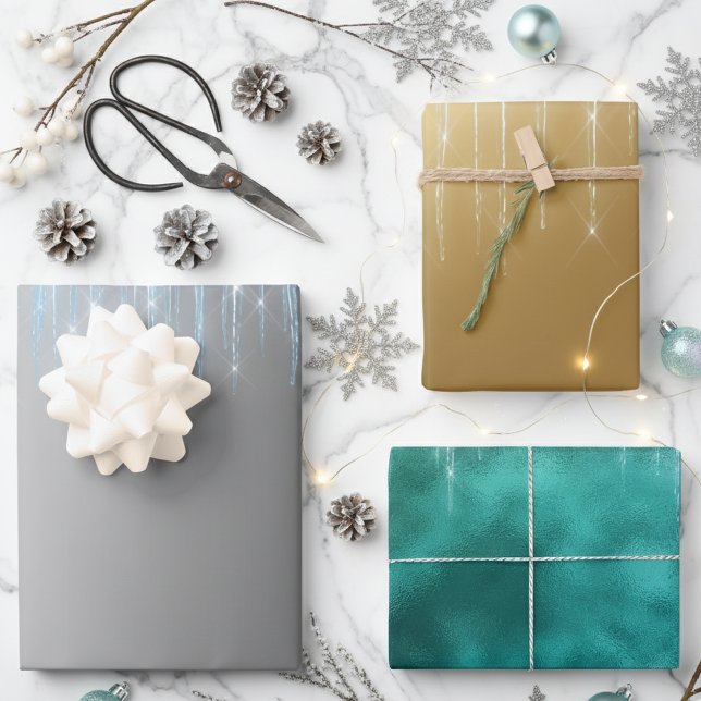 Hoja De Papel De Regalo Navidades Glam Relieve metalizado Purpurina metáli (Subido por el creador)