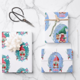 Hoja De Papel De Regalo Navidades Gnomes