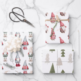 Hoja De Papel De Regalo Navidades Gnomes Woodland Pine
