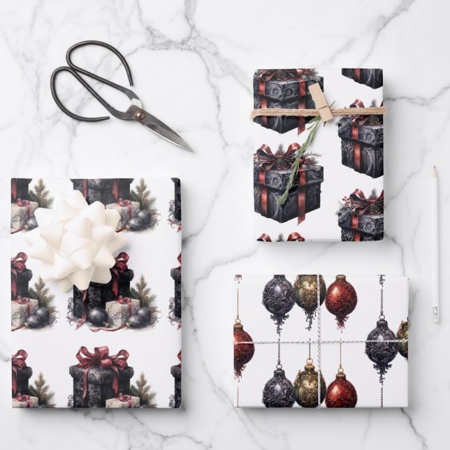 Hoja De Papel De Regalo Navidades góticos (Anverso)