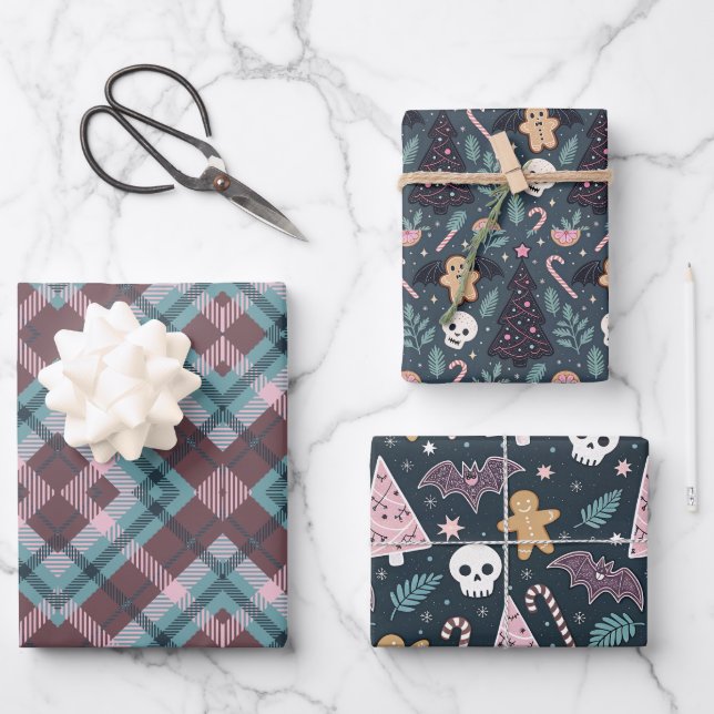 Hoja De Papel De Regalo Navidades góticos del Pastel (Anverso)