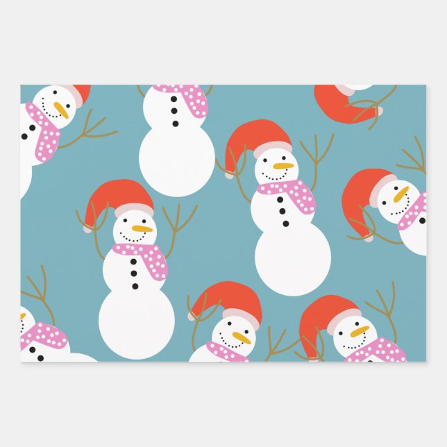 Hoja De Papel De Regalo Navidades graciosos Snowman (Anverso)