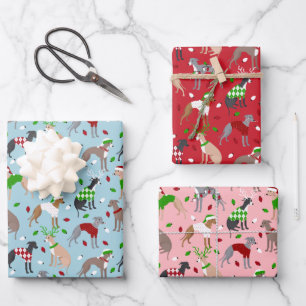 Hoja De Papel De Regalo Navidades Greyhound Dog